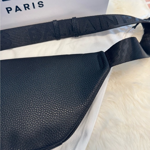 Balmain Paris Black Leather Bum Bag - Picture 3 of 13